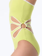 Load image into Gallery viewer, Kate Spade Bandeau Cut Out One Piece Swimsuit - Mini Chevron Texture
