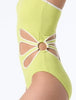 Kate Spade Bandeau Cut Out One Piece Swimsuit - Mini Chevron Texture
