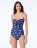 Kate spade new york Bandeau Tie Front One Piece Swimsuit - Downtown Dot