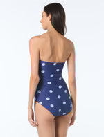 Load image into Gallery viewer, Kate spade new york Bandeau Tie Front One Piece Swimsuit - Downtown Dot
