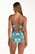 Load image into Gallery viewer, Patchwork Palms Bandeau One Piece
