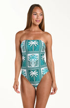 Load image into Gallery viewer, Patchwork Palms Bandeau One Piece
