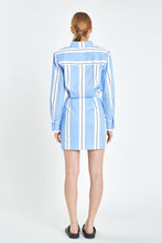 Load image into Gallery viewer, Stripe Power Shoulder Mini Dress
