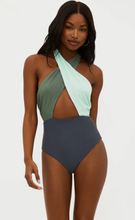 Load image into Gallery viewer, Jessica One Piece Palm Paradise Colorblock
