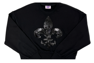 Black on Black Fleur De Lis Sweatshirt