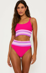 Mae Top Raspberry Color Block