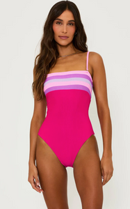 Jessa One Piece Raspberry Color Block