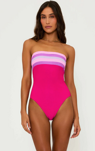 Jessa One Piece Raspberry Color Block