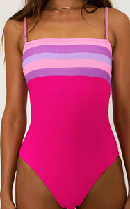 Jessa One Piece Raspberry Color Block