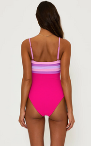 Jessa One Piece Raspberry Color Block