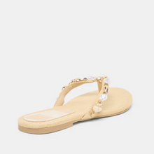 Load image into Gallery viewer, Kysha Lt Natural Raffle Shell Flip-Flop Sandals
