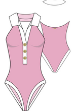 Load image into Gallery viewer, Natalya Collared One-Piece in Blush
