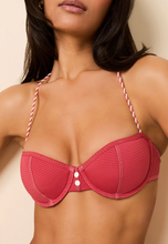 Load image into Gallery viewer, Solid &amp; Striped Harlow Bikini Top Seersucker Rooftop Red
