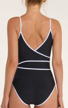 Load image into Gallery viewer, Amelia V-Neck One Piece Black/White
