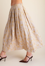 Load image into Gallery viewer, A-Line Midi Skirt With Embroidery and Pleats
