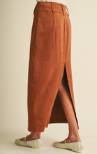 Load image into Gallery viewer, Sueded Knit Paneled Column Skirt
