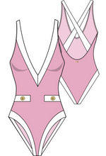 Load image into Gallery viewer, Natalya One Piece in Black/White/Blush
