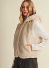 Load image into Gallery viewer, Integrated Hood Plush Faux Fur Vest
