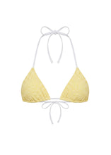Load image into Gallery viewer, Solid &amp; Striped Iris Bikini Top Puckered Gingham Citrina
