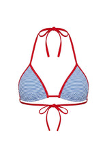 Load image into Gallery viewer, Solid &amp; Striped Iris Bikini Top Seersucker Marina Blue Stripe
