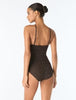 Vince Camuto High Neck Textured One Piece Swimsuit
