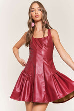 Load image into Gallery viewer, Red Sleeveless PU Dress
