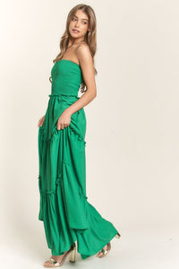 Solid Smocked Tube Top Maxi Dress