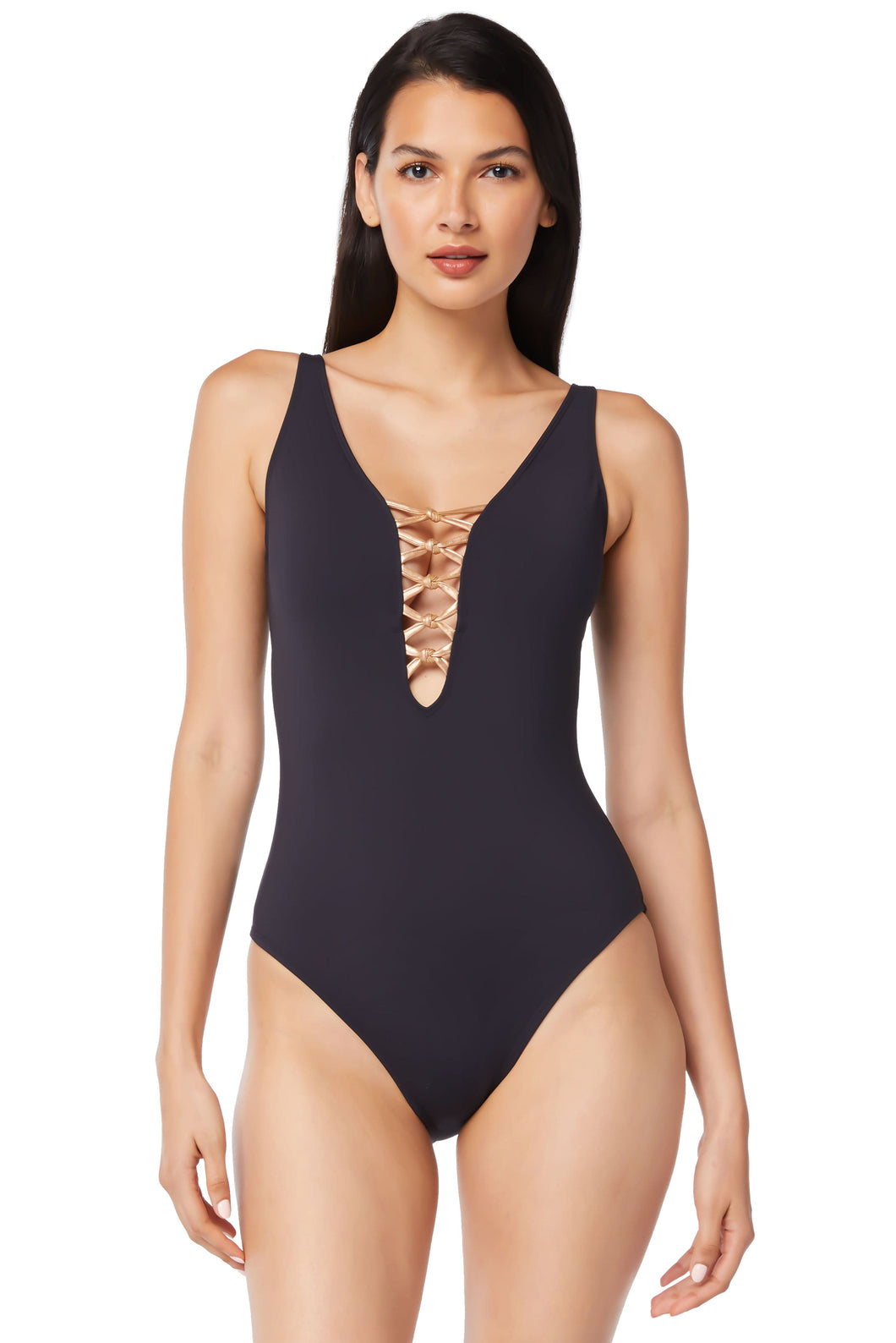 Lets Get Knotty Lace Down One-Piece Swimsuit