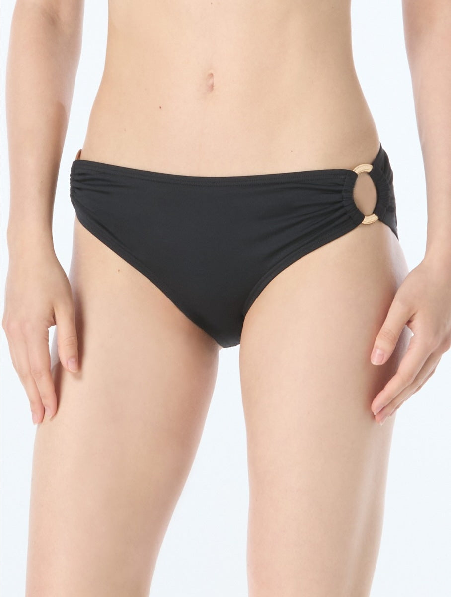 Carmen Marc Valvo Side Ring Bikini Bottom- Solids