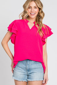 Airflow Ruffled Sleeve Top