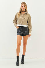 Load image into Gallery viewer, Weave Vegan Leather Shorts With Pockets
