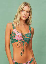 Maaji Floral Stamp Guinea Sporty Bralette Bikini Top