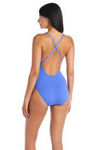 Load image into Gallery viewer, Bleu Don&#39;t Mesh with Me Cross Back Mesh Skirted One Piece Swimsuit
