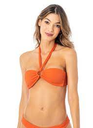 Maaji Vibrant Orange Jill Ring Bandeau Bikini Top