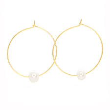 Salty Cali - Fresh Water Pearl Hoops - Salty Shells - Gold Plating