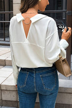 Load image into Gallery viewer, Button Down Loose Solid Silk Long Sleeves Blouse
