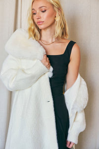 Faux Fur Sweater Coat