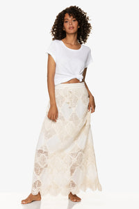 Scallop Crochet Maxi Skirt/Bandeau Dress | Ivory