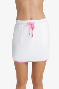 Courtney Skirt Terry Cover-Up | Pink Gingham