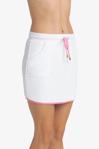Courtney Skirt Terry Cover-Up | Pink Gingham