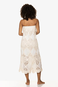 Scallop Crochet Maxi Skirt/Bandeau Dress | Ivory