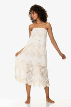 Load image into Gallery viewer, Scallop Crochet Maxi Skirt/Bandeau Dress | Ivory

