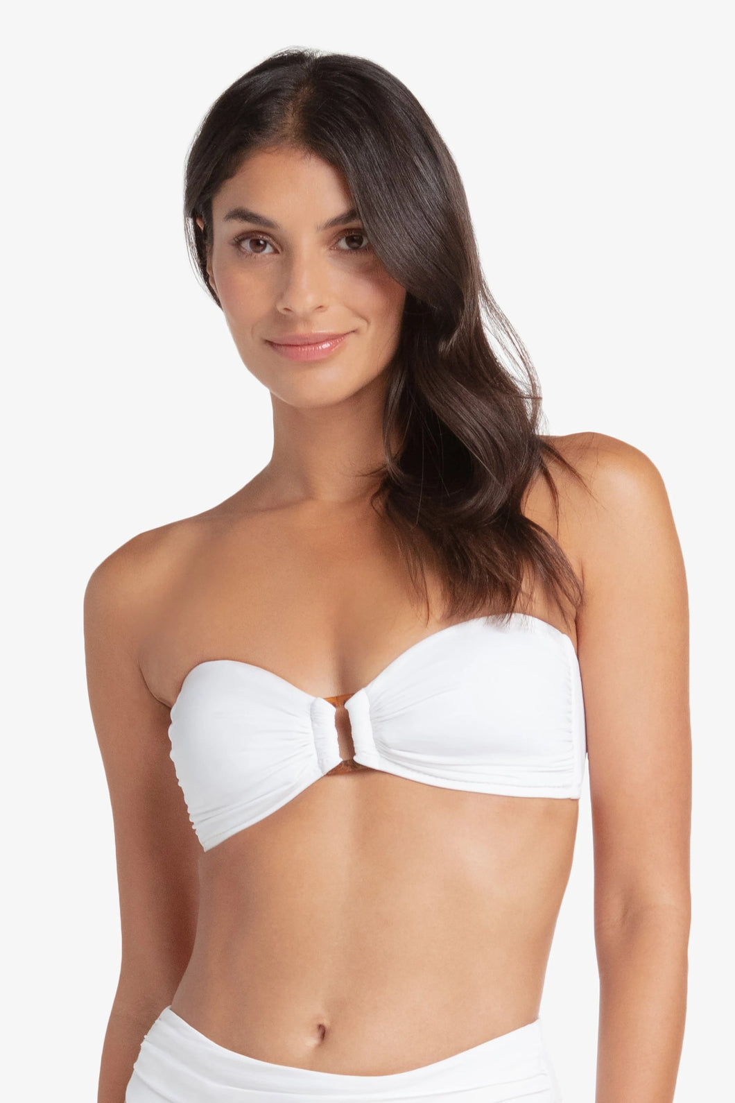 Hook Back Tortoise Bandeau | Textured White