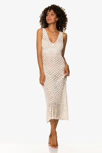 Claudia Crochet Midi Dress | Ivory