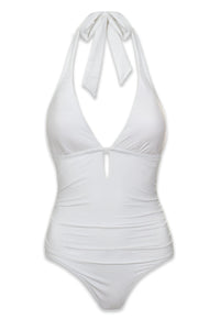 Kara Key Hole One-Piece | Textured White