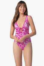 Load image into Gallery viewer, Plunge Front Tie One-Piece
