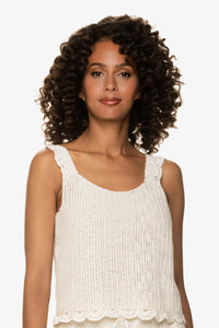 Scallop Crochet Tank | Ivory