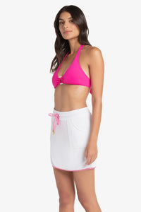 Courtney Skirt Terry Cover-Up | Pink Gingham