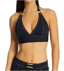 Bleu A Fine Line Halter V Neck Bikini Top