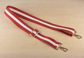 Viola Red and White Striped Beaded Purse Strap